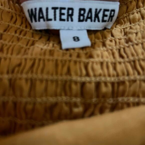 Walter Baker Misty Eyelet Ruffle Mini Dress Ginger Eye Yellow Strappy Size 8 - Picture 5 of 9